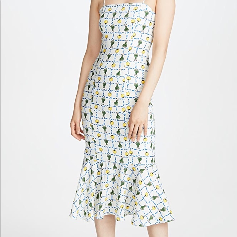 STAUD lychee midi dress in ivory crudités